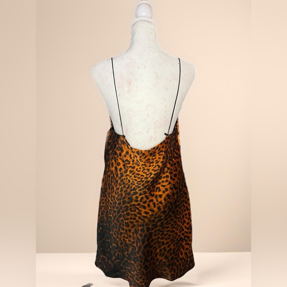 Orange and black leopard print slip dress 🐅 - Picture 2 of 4